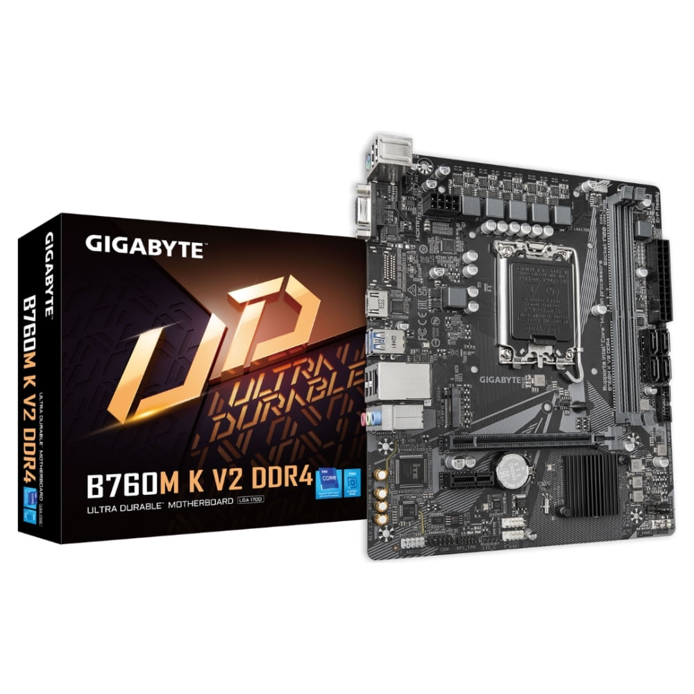 Placa base GIGABYTE B760M K V2 MATX DDR4 con HDMI y PCIe  Rendimiento estable y versátil