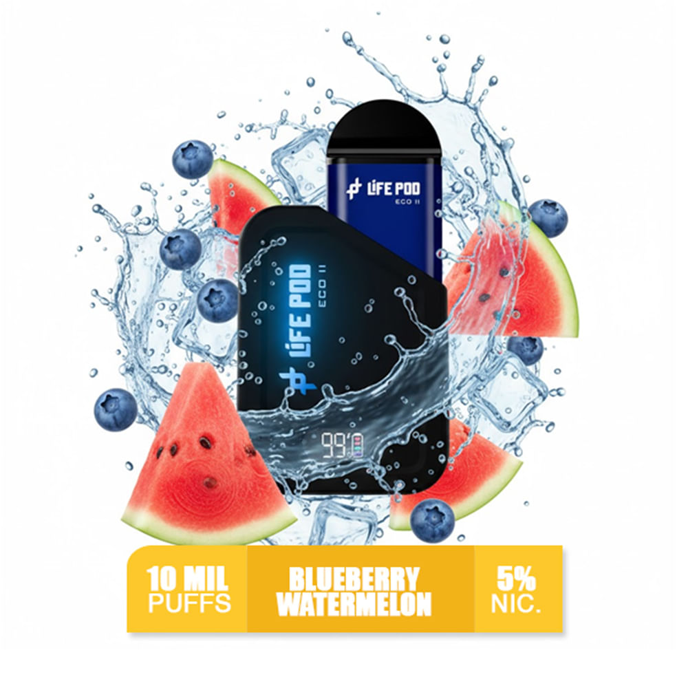 Blueberry Watermelon Life Pod Eco 2 Kit Bateria más Pod 10k Puffs