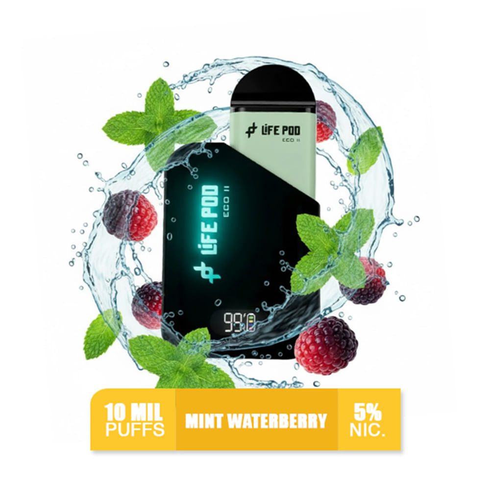 Mint Waterberry Life Pod Eco 2 Kit Bateria más Pod 10k Puffs