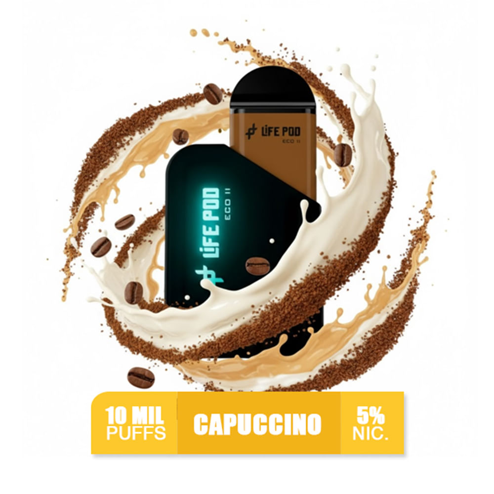 Capuccino  Life Pod Eco 2 Kit Bateria más Pod 10k Puffs