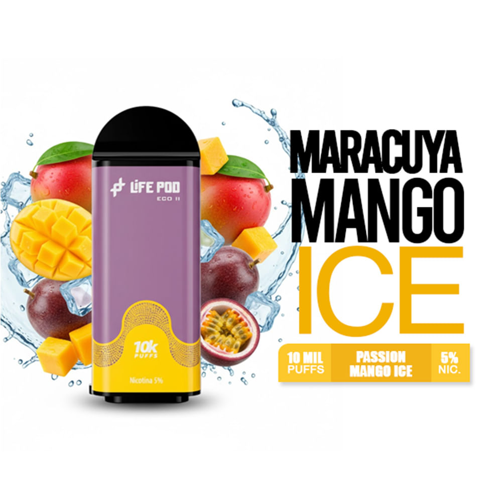 Cartucho Passion Mango Ice - Life Pod 10k Puffs