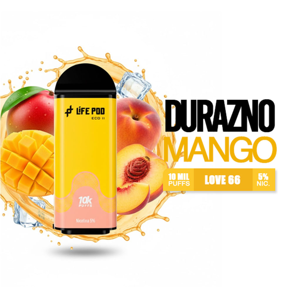 Cartucho Peach Mango - Life Pod 10k Puffs
