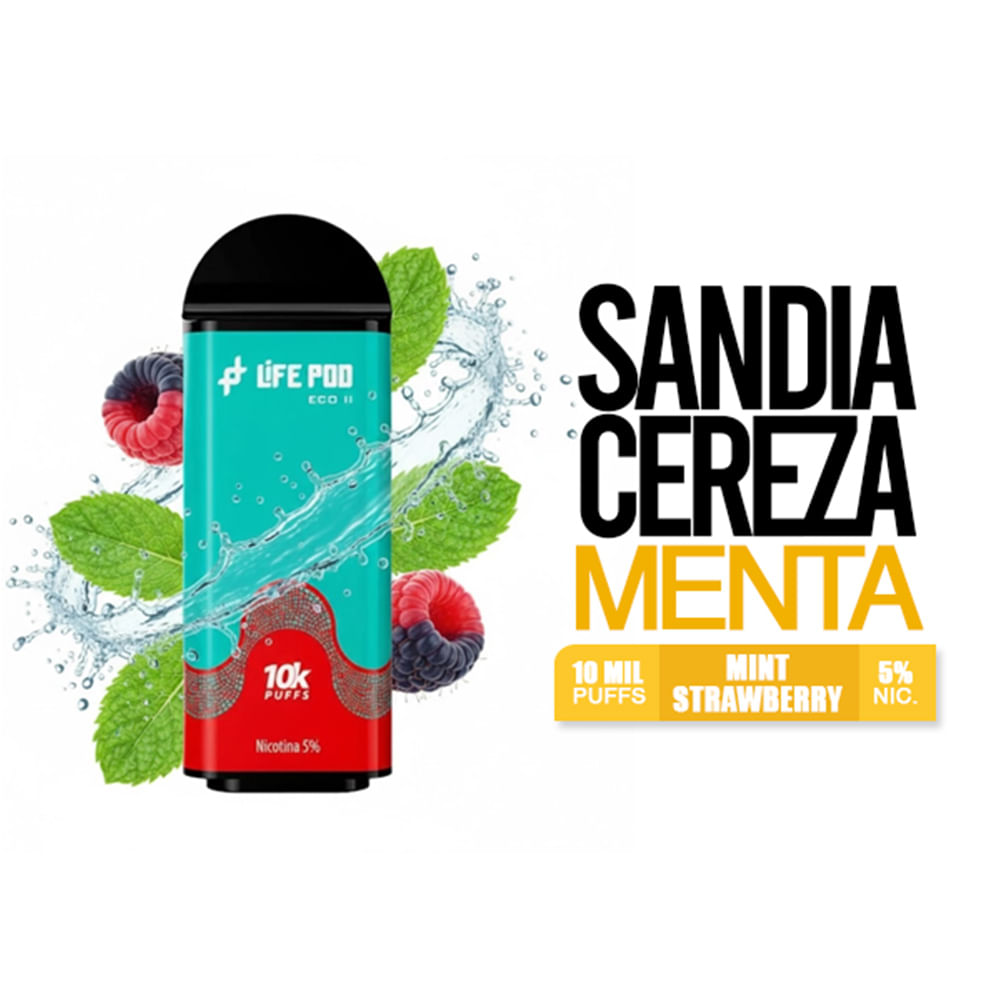 Cartucho Mint Waterberry - Life Pod 10k Puffs