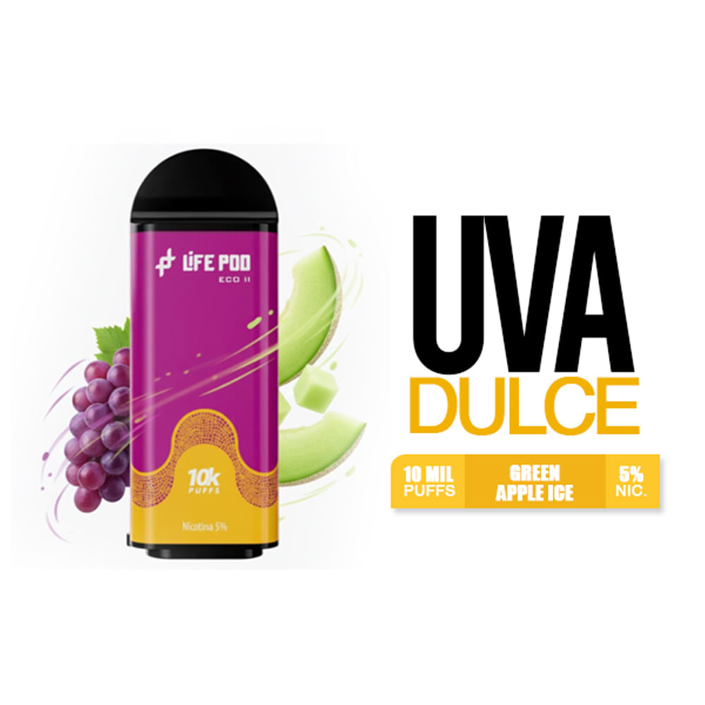 Cartucho Grape Honeydew - Life Pod 10k Puffs