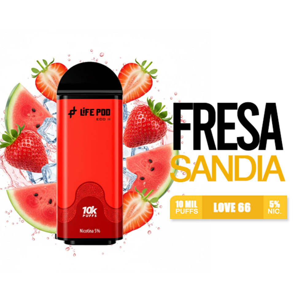 Cartucho Strawberry Watermelon - Life Pod 10k Puffs