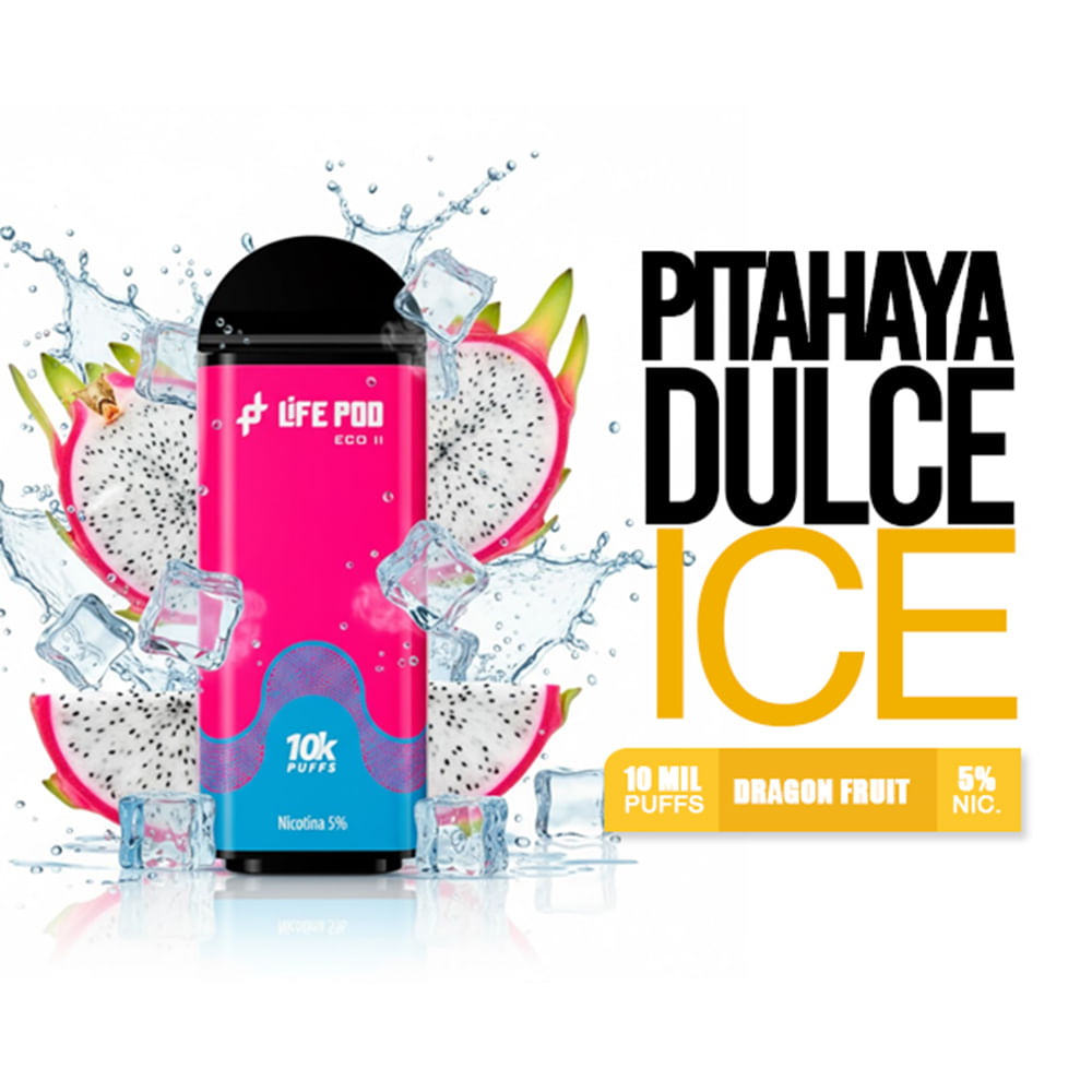 Cartucho Dragon Fruit Ice - Life Pod 10k Puffs