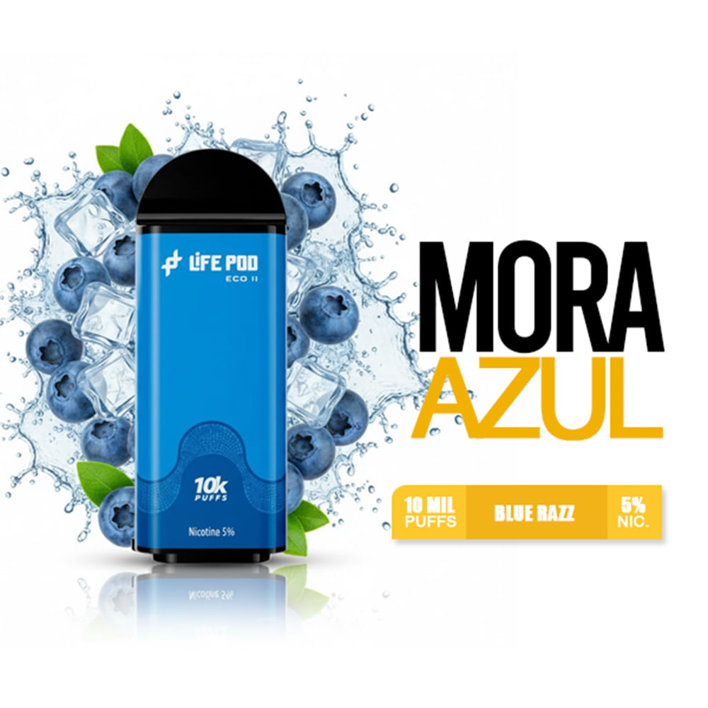 Cartucho Blue Razz - Life Pod 10k Puffs