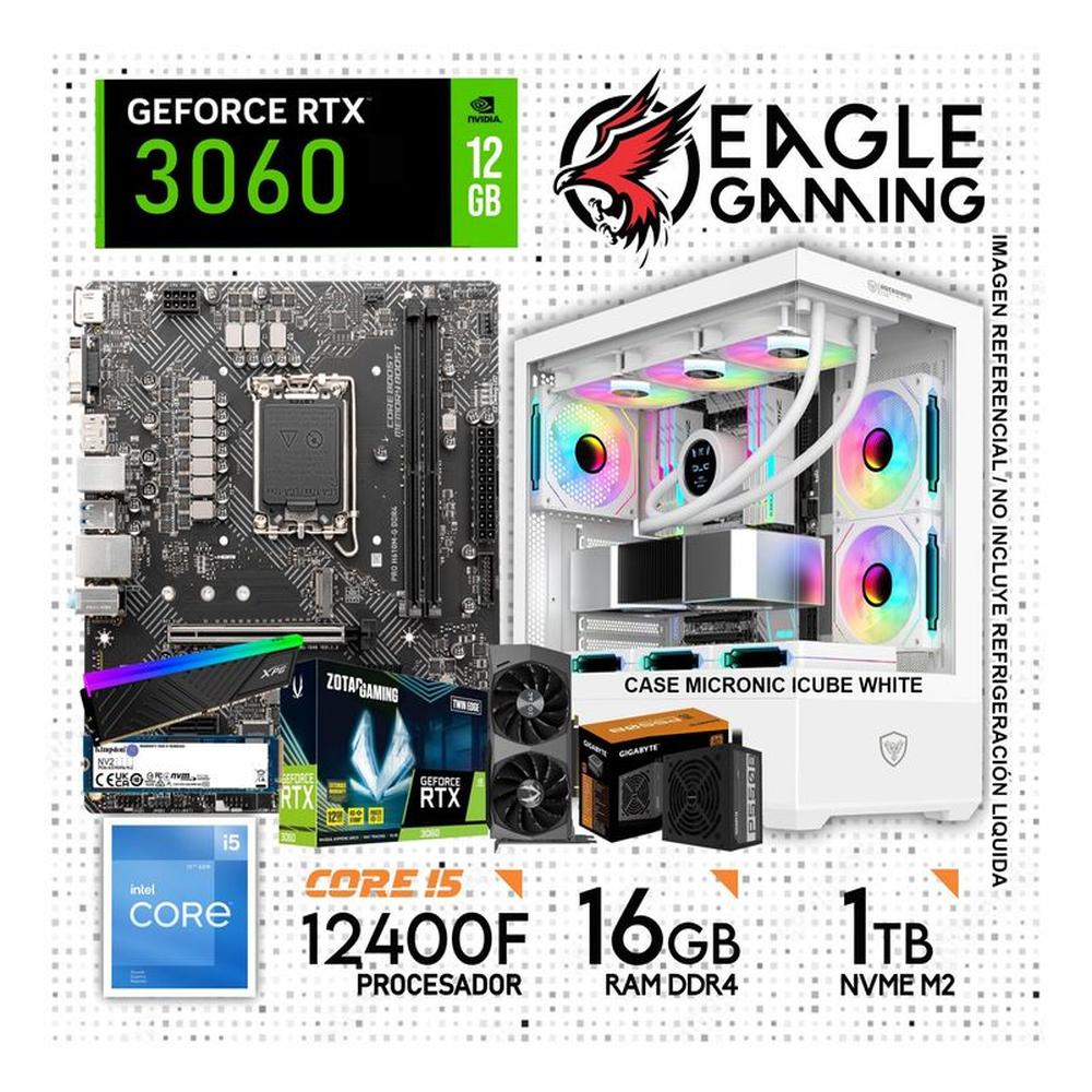 PC GAMER CORE I5 12400F-GRAFICA RTX 3060 DE 12GB- RAM 16GB DE RAM-SSD 1TB