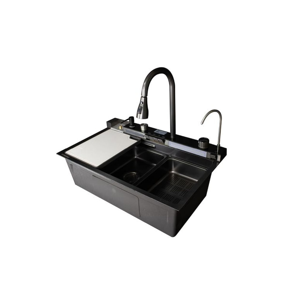 LAVADERO MULTI BL DE ACERO INOX. 304 BLACK  MEZCLADORA -FRATELLI