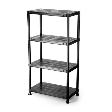 Estante Plástico 4 Niveles 30x60x130cm 80kg Negro Orange