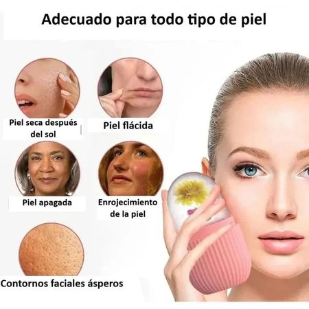 Masajeador Roller Face Hielo Mujer Facial Cuello Hidratante Genieka