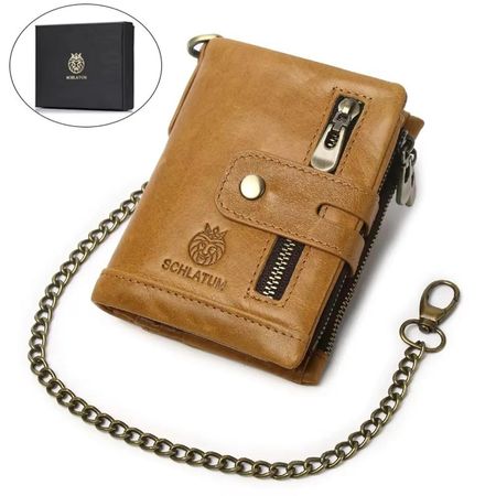 Billetera de Cuero Genuino con RFID