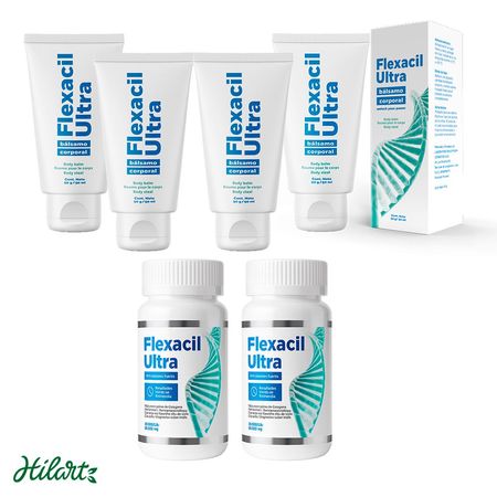 4 FLEXACIL ULTRA CREMA  Y 2 FLEXACIL ULTRA CAPSULAS  PARA MOLESTIAS ARTICULARES Y ÓSEAS
