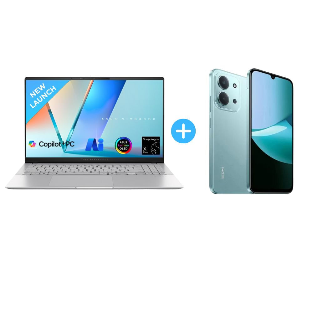 Combo Laptop Asus VIVOBOOKS S5507Q Snapdragon X Plus 1TB 16GB QUALCOMM + Celular Xiaomi REDMI 15C