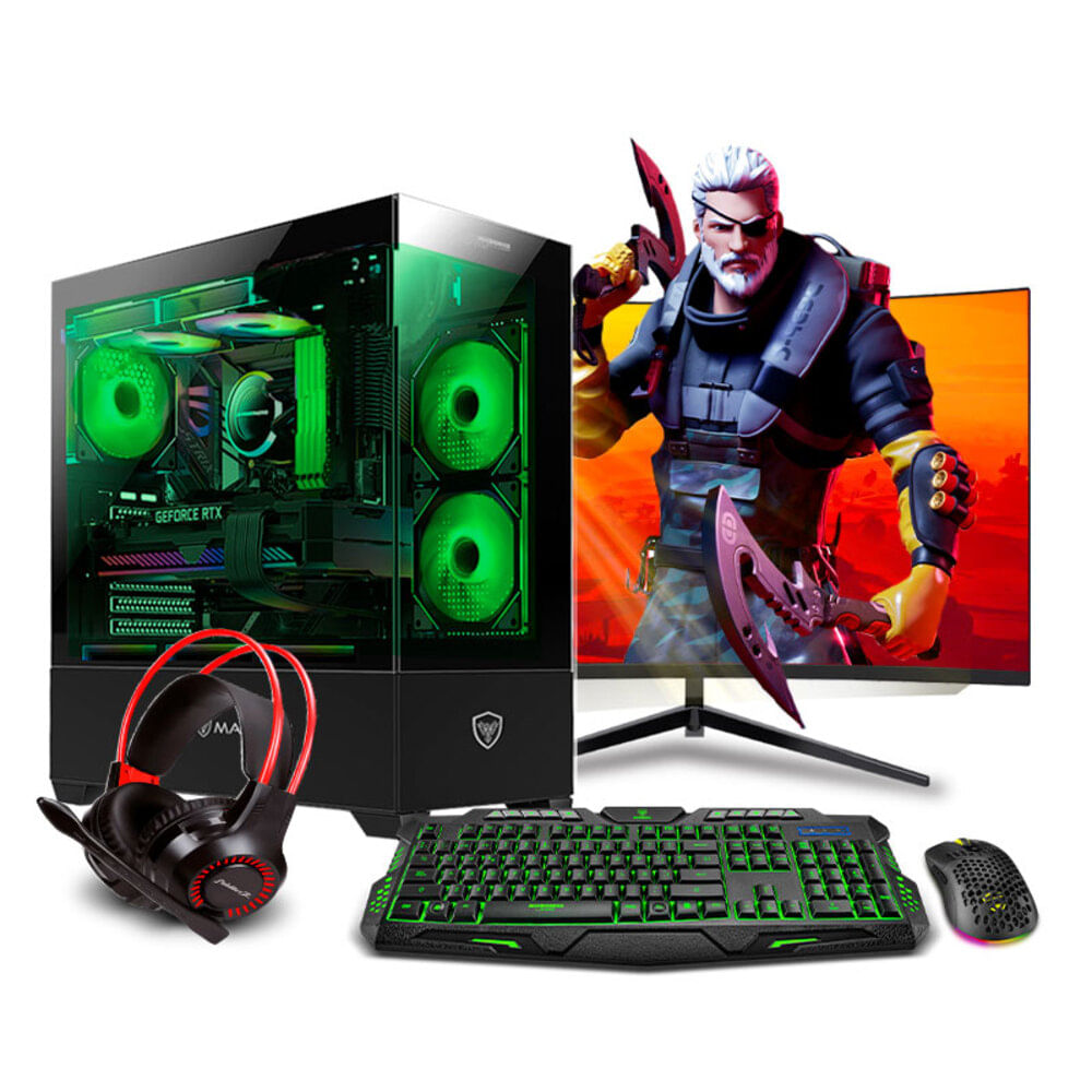 COMPUTADORA GAMER STORM GREEN PLUS RYZEN 7 7700X 16GB 500GB 24 RTX5050 8GB MI PC LISTA MIPCLISTA