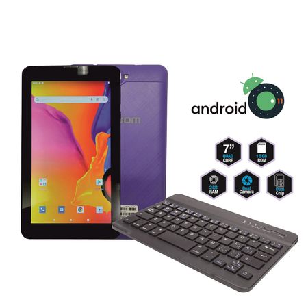 Tablet 7  Teclado  Telcom 3G Quadcore 16GB 2GB 77 EM - Morado