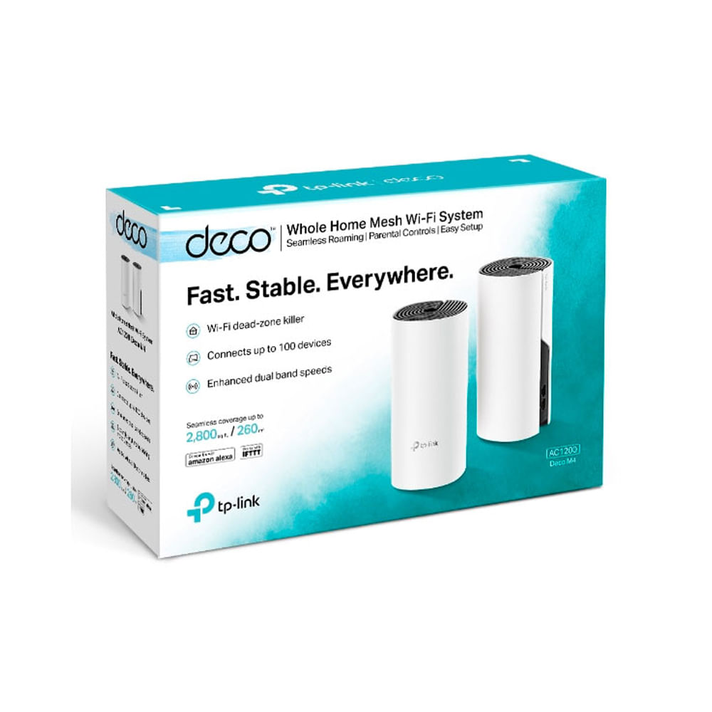 TPLINK DECO M4 Sistema WiFi Malla Doble Banda 1GbE hasta 2800 pies cuadrados WiFi 5