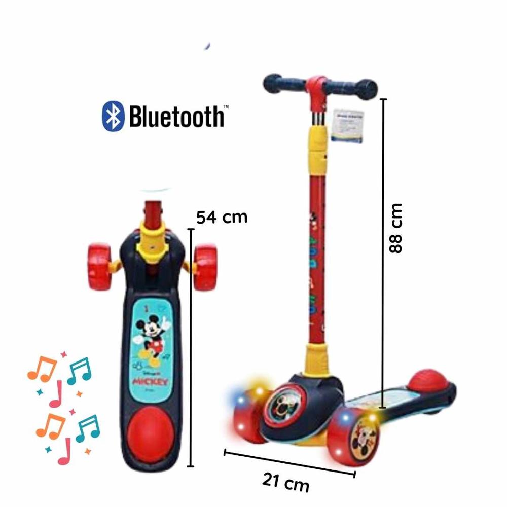 Scooter Ajustable para Niños 5 a 12 Años con Luces LED Música y Bluetooth