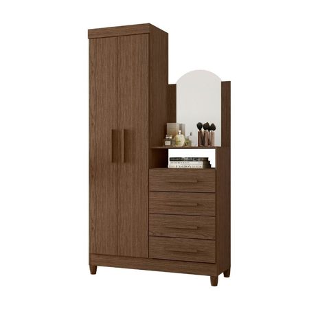 Ropero Praga 2 Puertas + Comoda Tocador Moka Albatroz