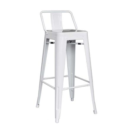 Banco Fijo para Bar Cloe con Espaldar Polipropileno Blanco Bonno