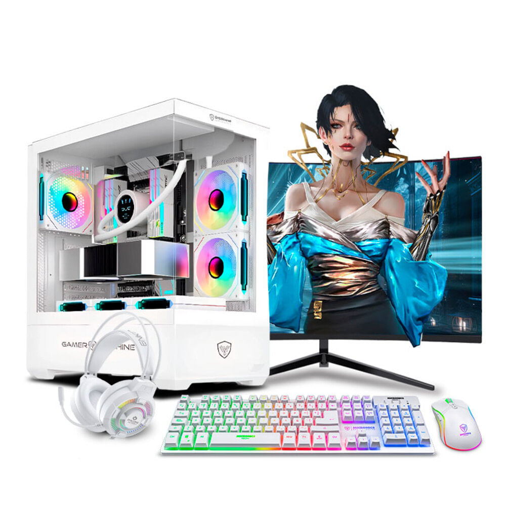 COMPUTADORA PC GAMER DRACO WHITE PLUS CORE I7 12700F 16GB 500GB 24 RTX5060 8GB MI PC LISTA MIPCLISTA