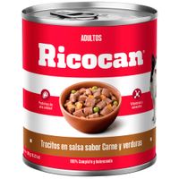 Alimento Húmedo para Perro RICOCAN Adulto Sabor Carne y Verduras Lata 290g