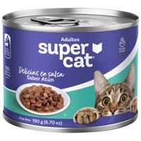 Alimento Húmedo para Gato SUPERCAT Adulto Sabor Atún Lata 190g