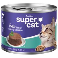 Alimento Húmedo para Gato SUPERCAT Adulto Sabor Atún y Sardina Lata 180g