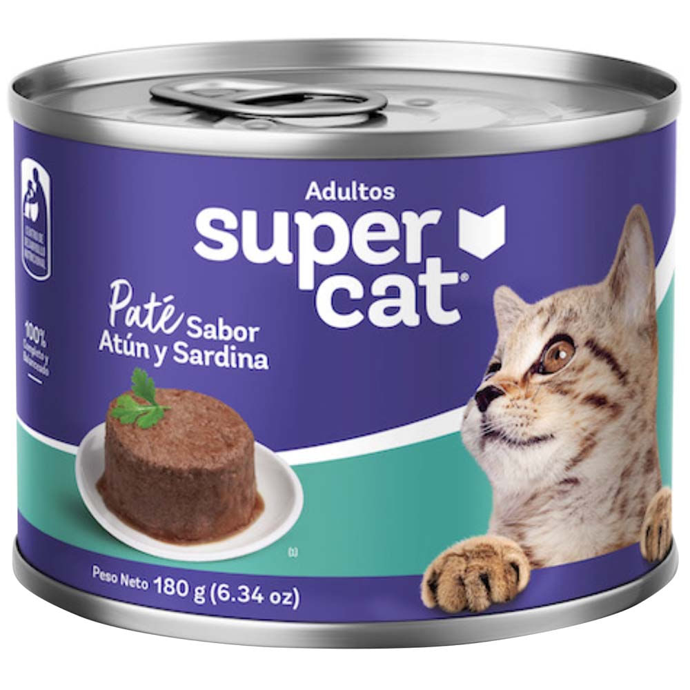 Paté Super Cat Adultos Sabor Atún y Sardina 180g