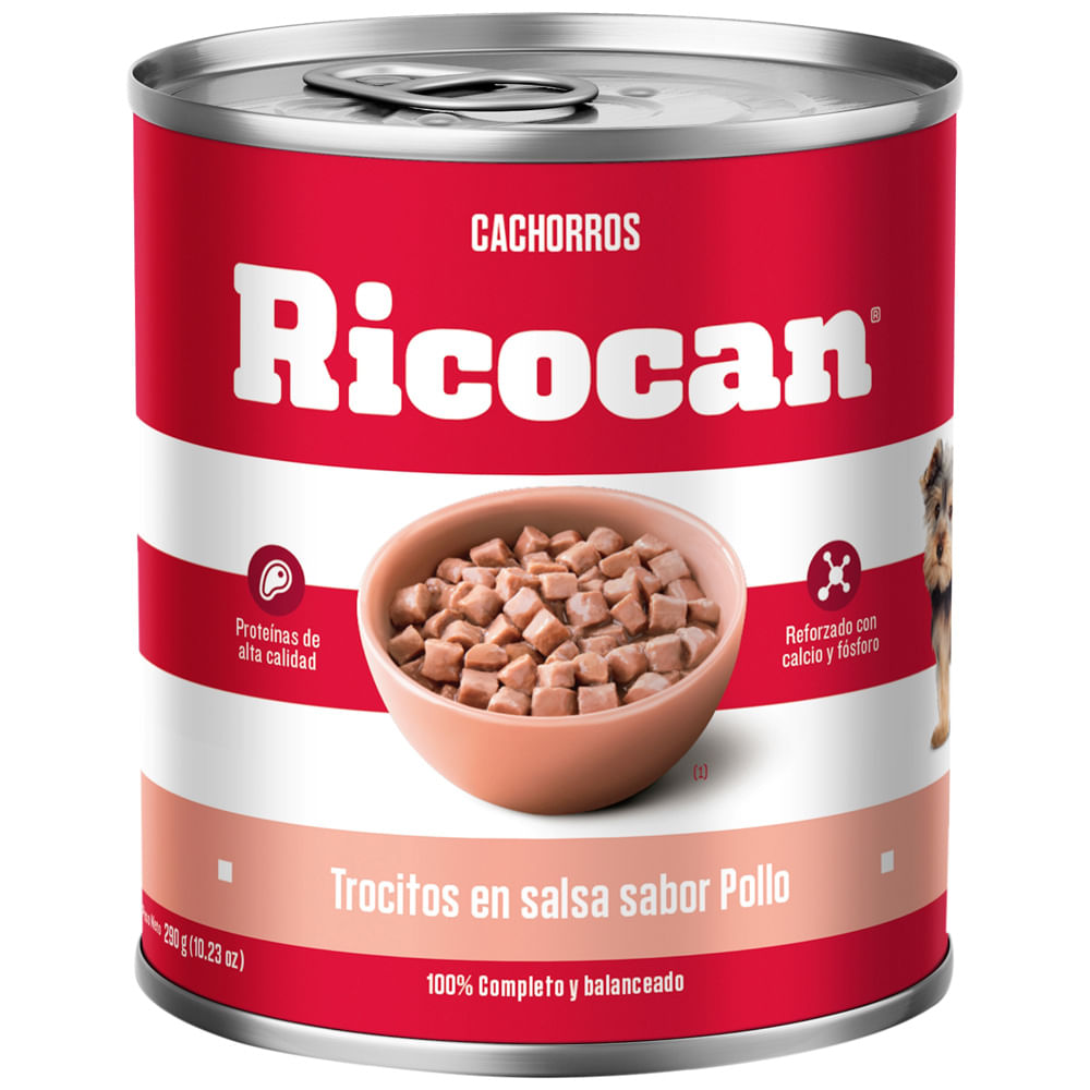 Alimento Húmedo para Perro RICOCAN Cachorro Sabor Pollo Lata 290g