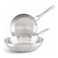 Juego de 2 sartenes de 20 y 24 cm inducción KitchenAid en acero inoxidable de 3 capas