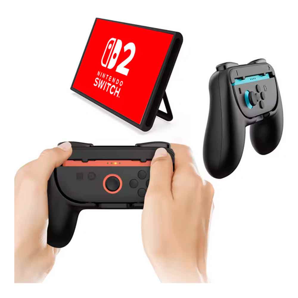 Adaptador Grips Joy Cons Mando Nintendo Switch 2 Agarre Negro