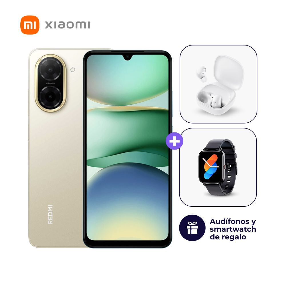 Xiaomi Redmi A5 4G 128GB 4GB Dorado - Smartwatch y Audífonos