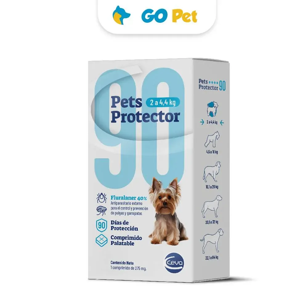 Pets Protector 90 Mini 2 a 4.4 Kg x 1 Comprimido Antipulgas para Perros
