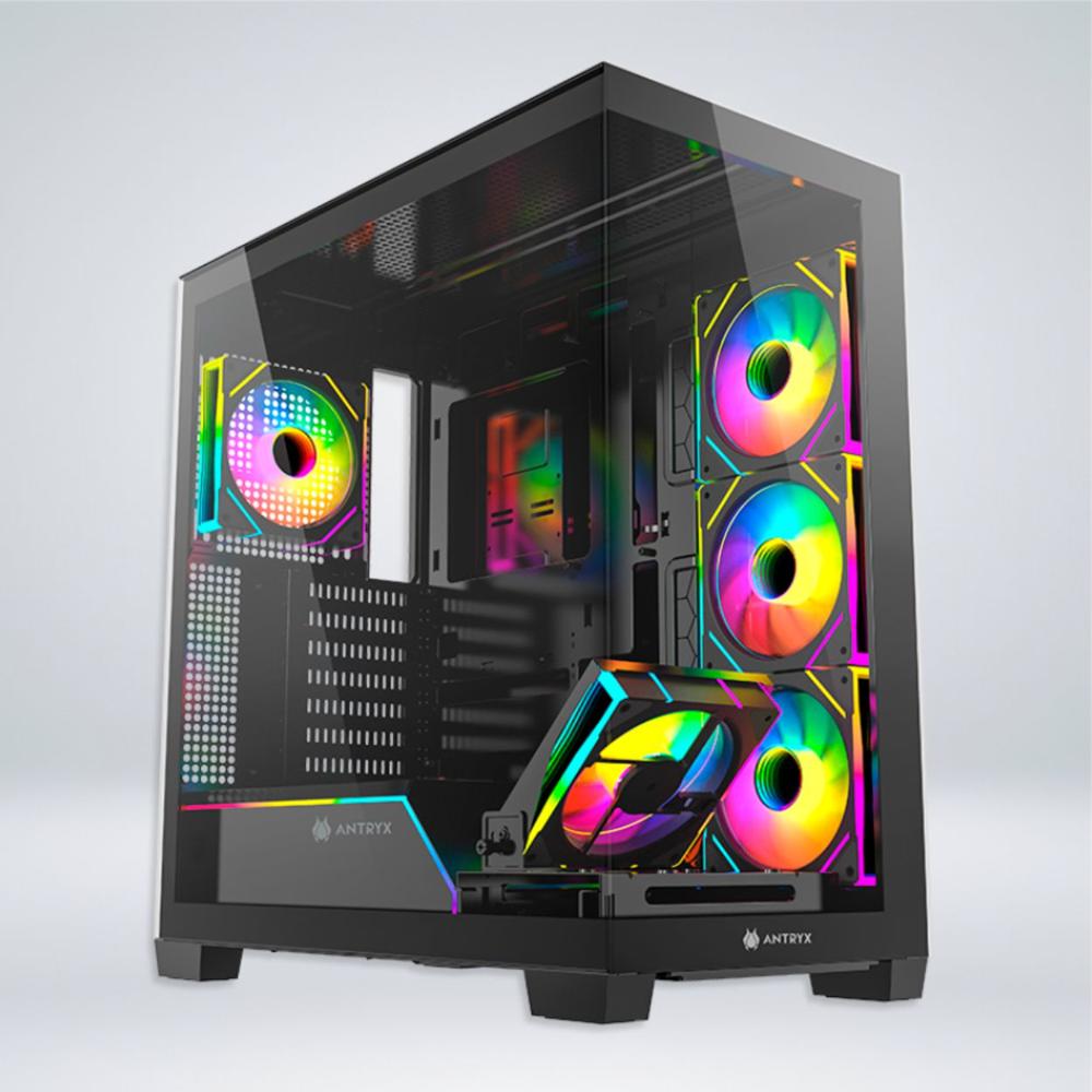 CASE ANTRYX FX 850 PRO BLACK INFINITY ARGB FAN X5 USB TIPO-C NEGRO
