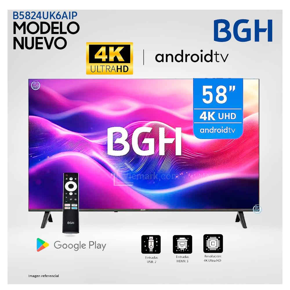Televisor BGH 58 Pulg. UHD 4K Android TV B5824UK6AIP