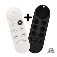 Control Remoto Compatible con Chromecast Google TV 4K HD con Funda Protectora Negra