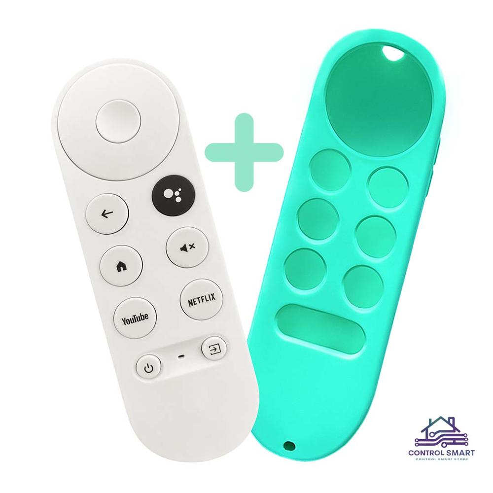 Control Remoto Compatible con Chromecast Google TV 4K HD con Funda Protectora  Verde Menta