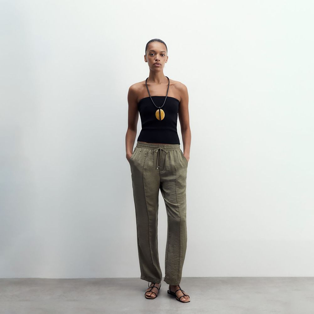 Pantalon Verde Mujer Sfera Pantalón Micropana Flare Sfera Mujer Verde Botella PlazaVea PlazaVea
