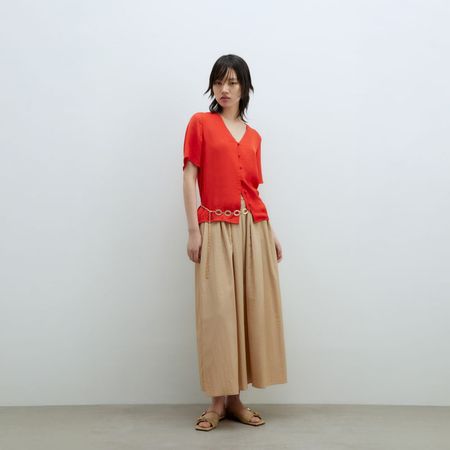 Blusa Mujer Sfera Manga Corta Botones Rojo XL