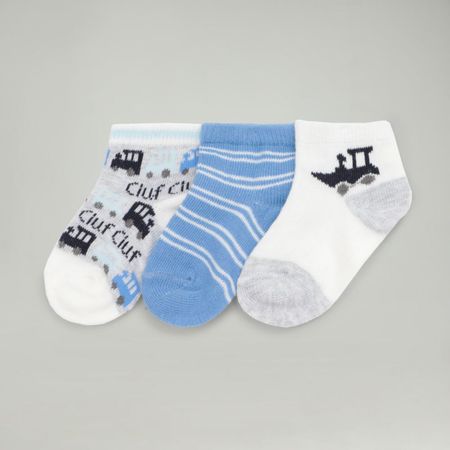 Medias Pack X3 Para Recien Nacido Baby Circus Cars Combo4 6/12