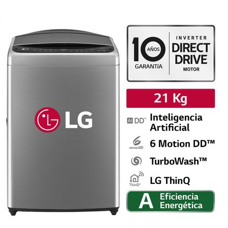 Lavadora LG WT21VV6 21Kg Plateado