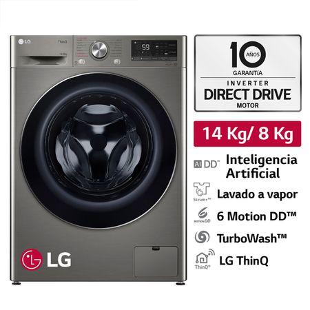 Lavaseca LG WD14PVC4S6C 14/8Kg Plateado