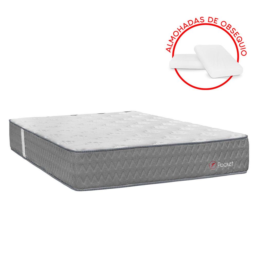 Colchón Forli Pocket Queen + 2 Almohadas + 1 Protector