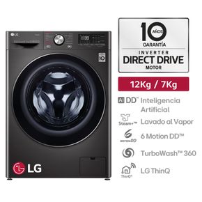 LG 12Kg 7Kg Negro Acero