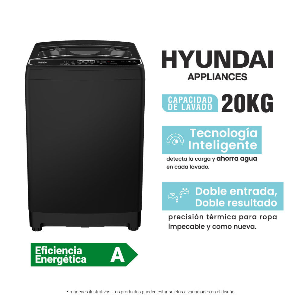 Lavadora Hyundai 20 Kg Superior HYWM202 Negro