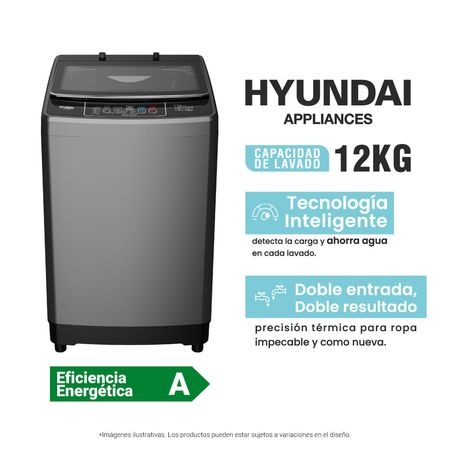 Lavadora Hyundai 12 Kg Superior HYWM122 Gris