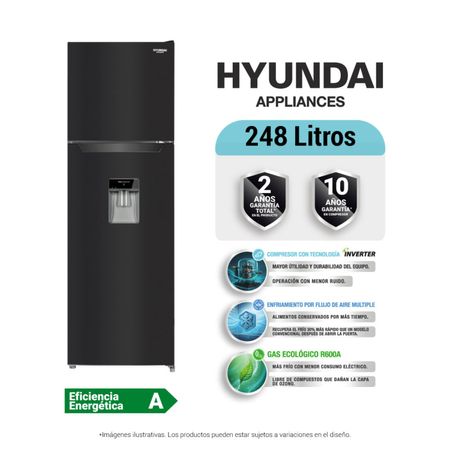 Refrigeradora Hyundai 248 L No frost HYRF255NF Top Mount (Top Mount) Negro