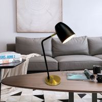 Lampara Mesa Negra Dorada 33 cm