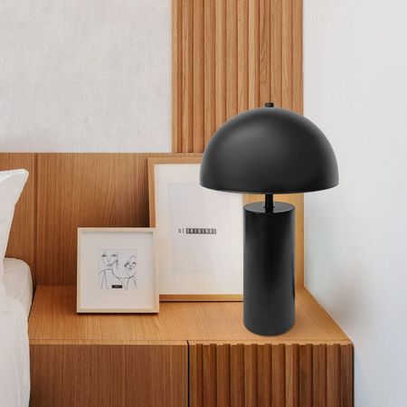 Lámpara Mesa Hongo Negra 38 cm